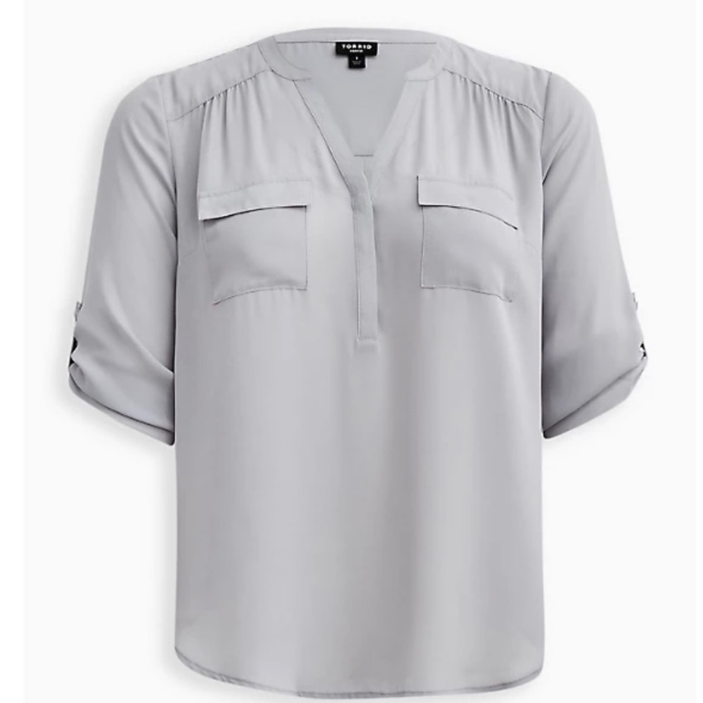 TORRID HARPER GEORGETTE PULLOVER 3/4 SLEEVE  BLOUSE SIZE 2X